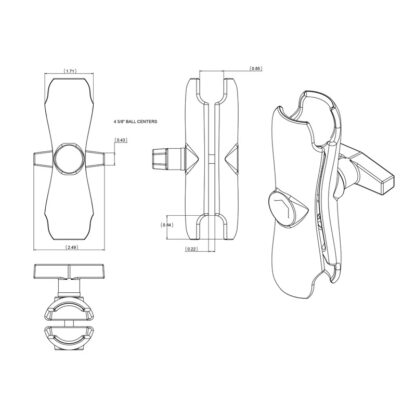 RAM Mounts Ball Arm Assy (Ref # RAM-201U) Part # RAM201U - Image 3