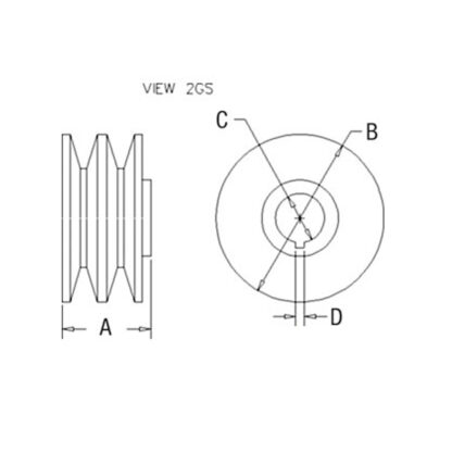 3.125" OD x 0.670" ID x 1.875" W Double Pulley Part # A-L59716 - Image 2